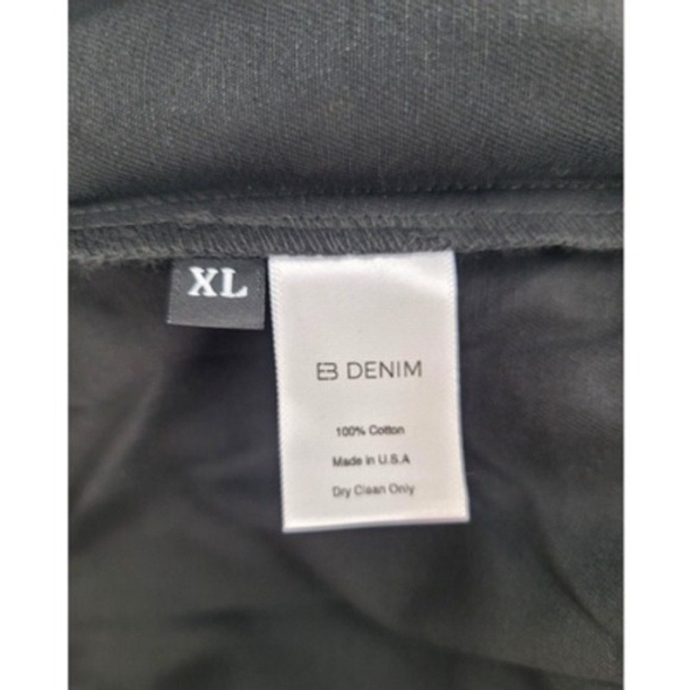 EB Denim Wrap Micro Mini Skirt Black XL Buckle Belt Made USA NWT 100% Cotton 90s - Picture 7 of 8